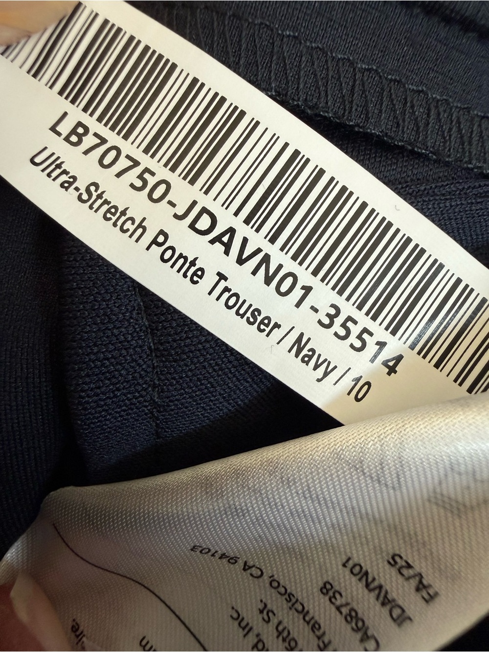 NEW Quince Ultra Stretch Ponte Wide Leg Trouser Pants Navy Size 10 Office Work - Picture 7 of 7